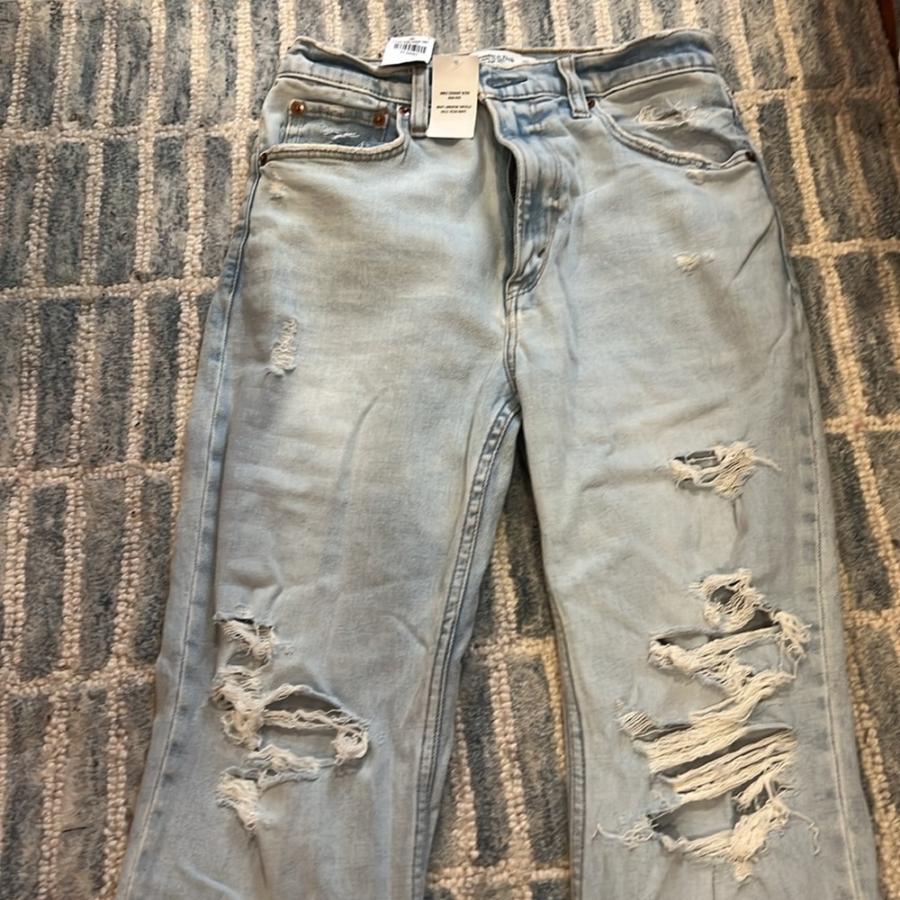 New with tags- Abercombie high rise straight leg jeans